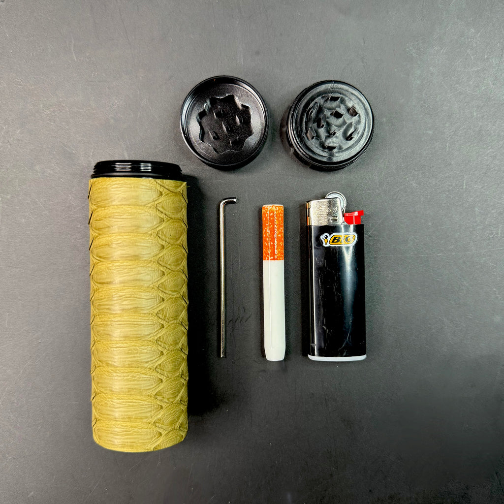 Matte Olive Python Dugout