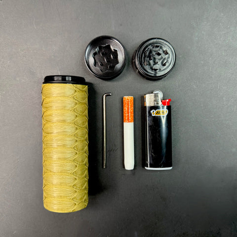 Matte Olive Python Dugout