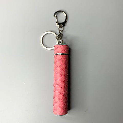 J Travel Key Charm in Pink Python