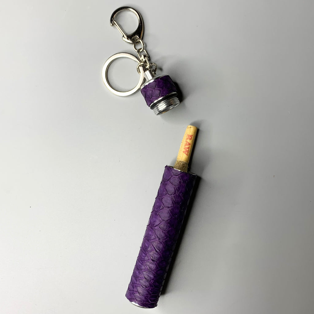 J Travel Key Charm in Royal Purple Python