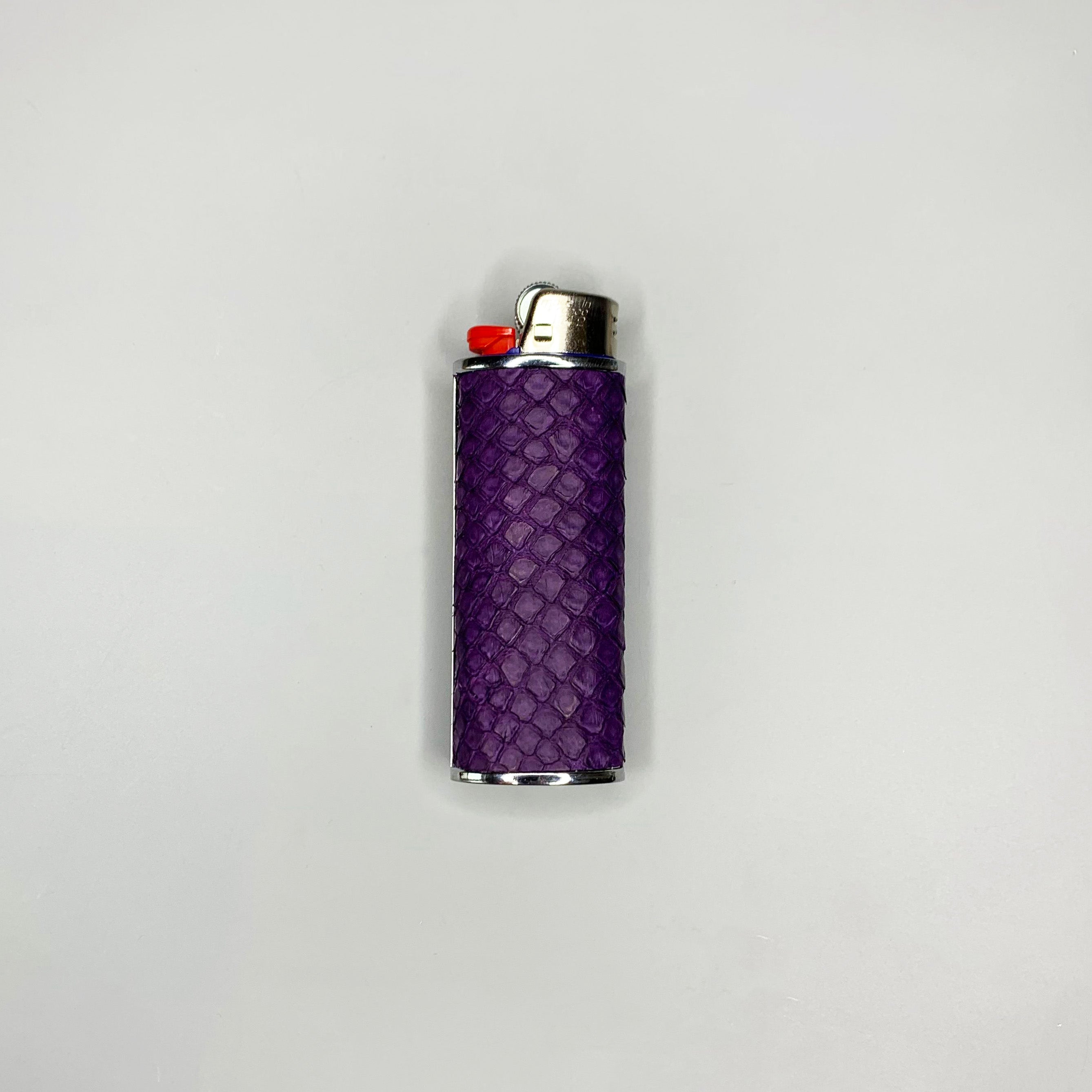 Classic Bic Lighter Cover in Royal Purple Python