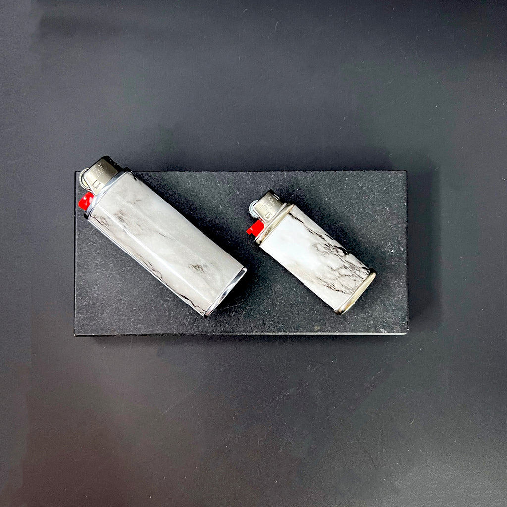 Black & White Marble Classic Bic Lighter Cover