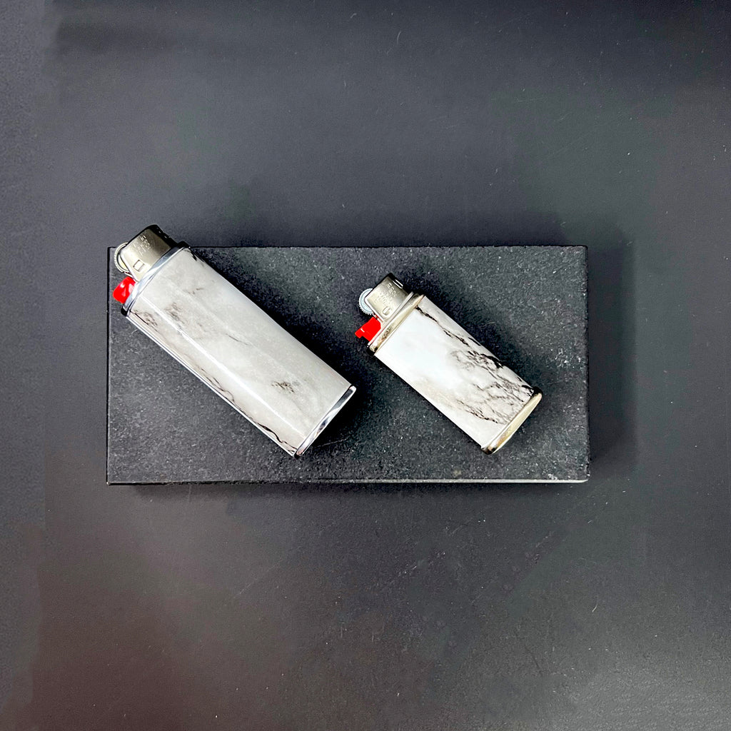 Black & White Marble Mini Bic Lighter Cover