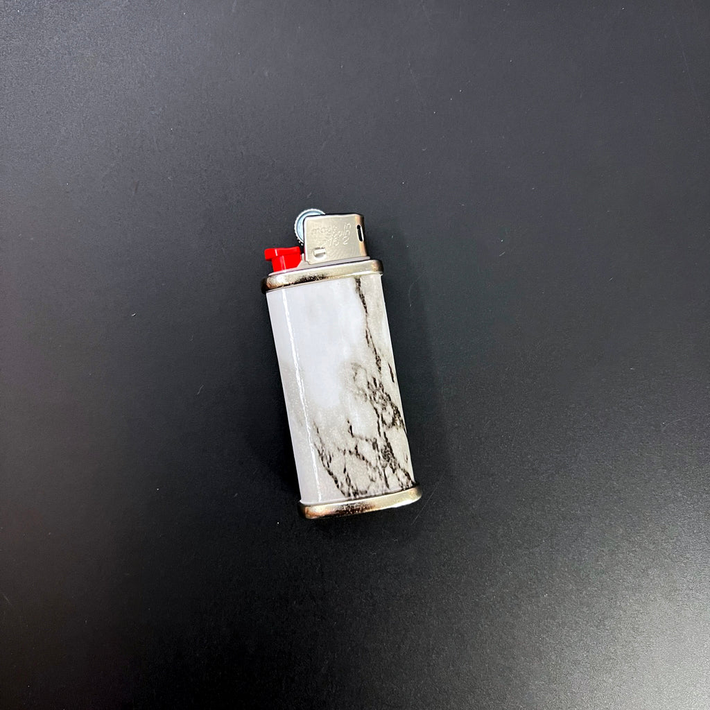 Black & White Marble Mini Bic Lighter Cover