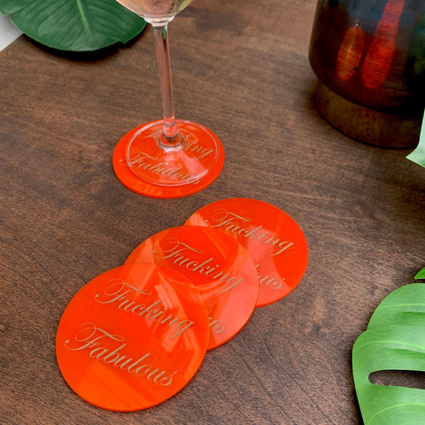 Fucking Fabulous Coasters in Orange