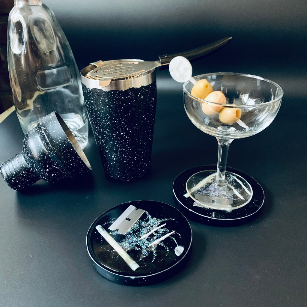 Silver Studio 54 Nose Candy Coaster Set