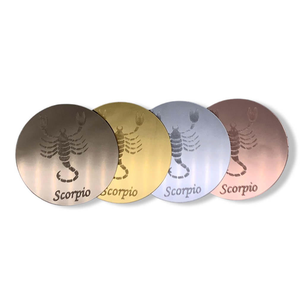 Scorpio Mirrored Zodiac Coasters
