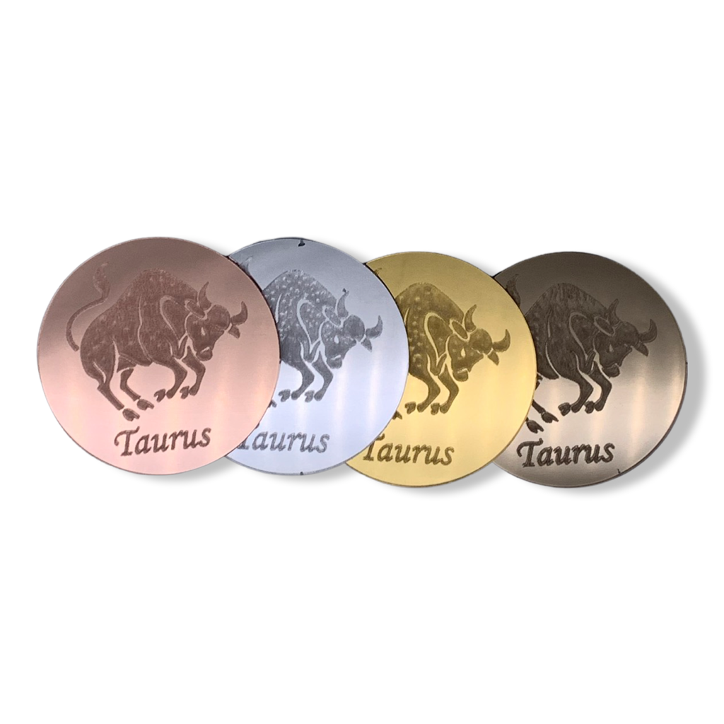 Taurus Mirrored Zodiac Coasters