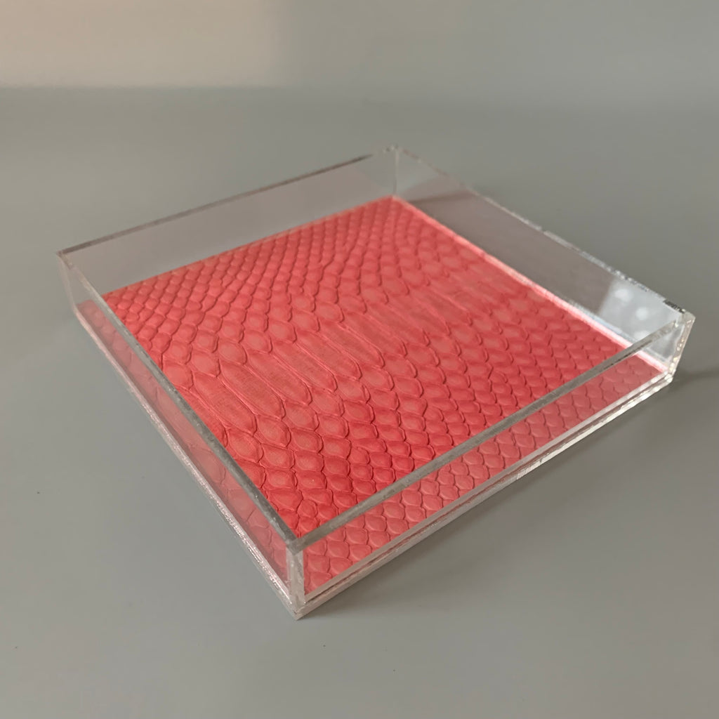 Pink Python Lucite Rolling Tray
