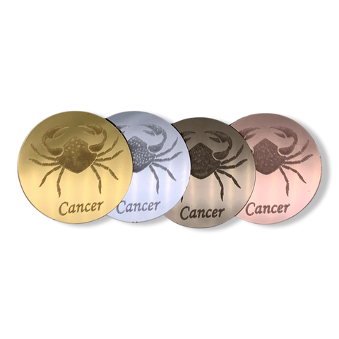 Cancer Mirrored Zodiac Coasters