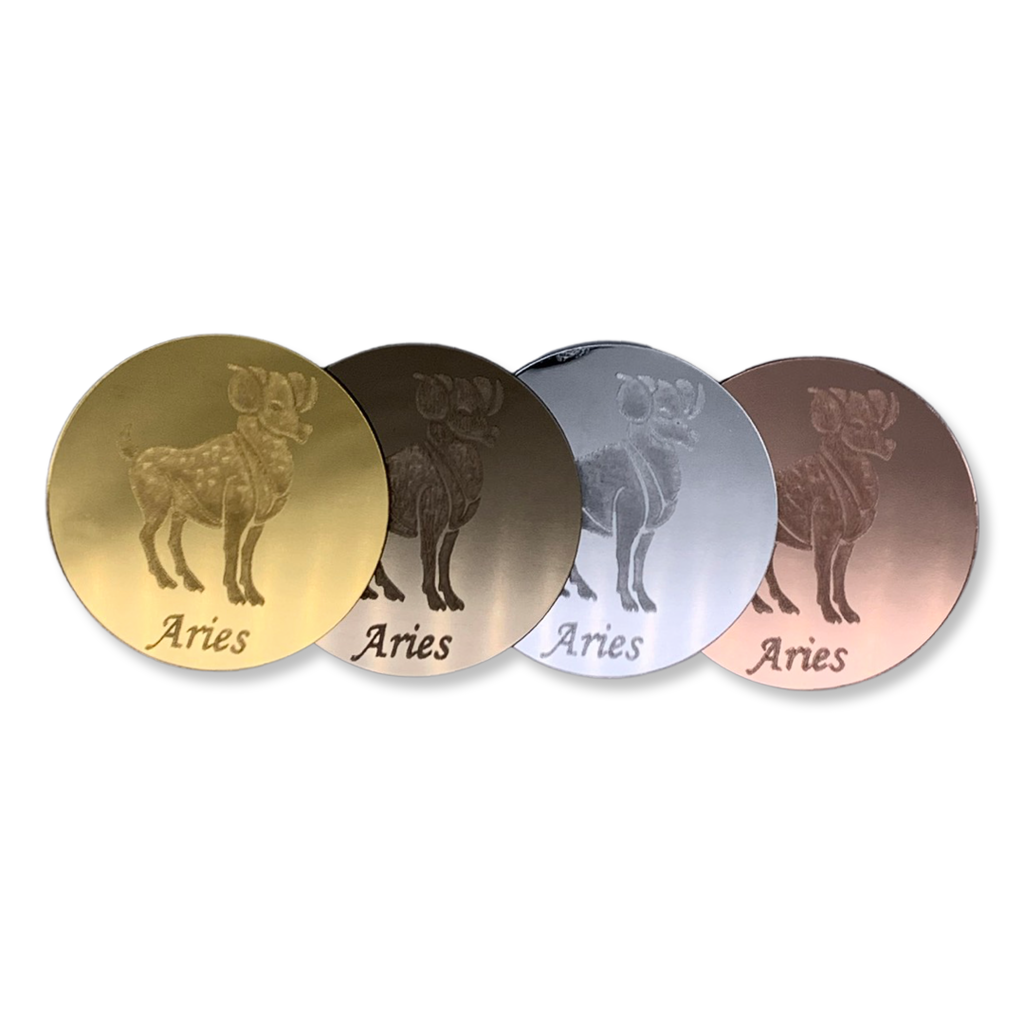 Aries Mirrored Zodiac Coasters