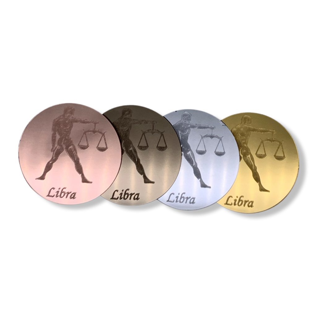 Libra Mirrored Zodiac Coasters