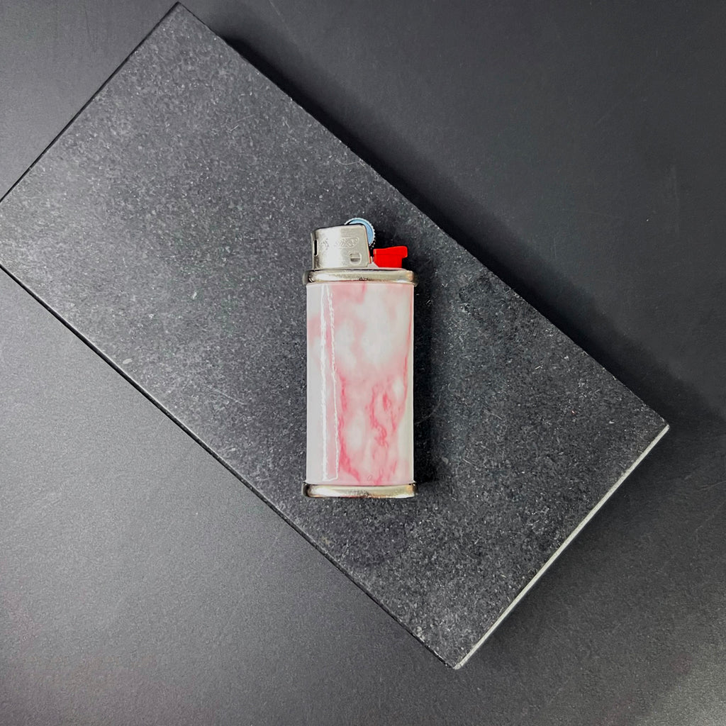 Pink Marble Mini Bic Lighter Cover