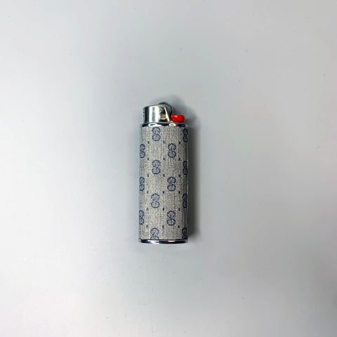 Classic Small Blue/Grey GG Monogram Lighter Cover